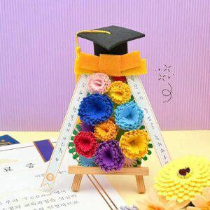 J2K 졸업 미니 화환 학사모 만들기 DIY 카드 발표회