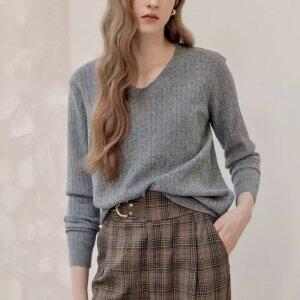 [MAXZA] 미니 트위스트 브이넥 니트