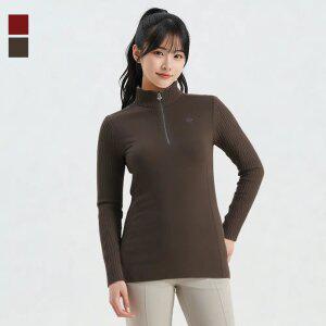 웨스트우드 여성 골지 믹스 집업 티셔츠_WN3WTTS304