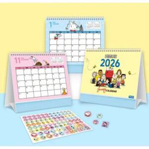 J2K 2026 탁상용 캘린더 스누피 캐릭터 데코 달력