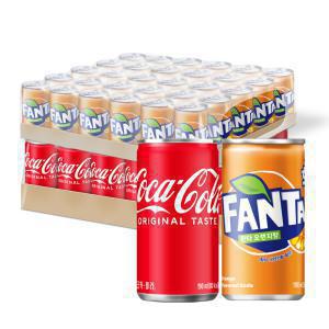 코카콜라 190ml, 30개 + 환타 오렌지 190ml, 30개