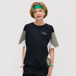 [오션스카이] [2color] 남아 배색 라운드 반팔티