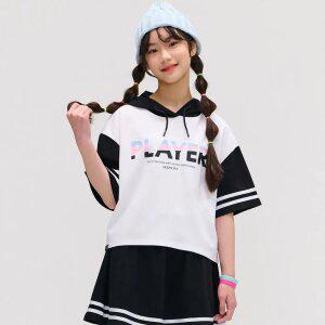 [오션스카이] [2color] 여아 반팔 후드티