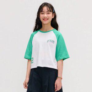 [오션스카이] [2color] 여아 크롭 반팔 T-shirt