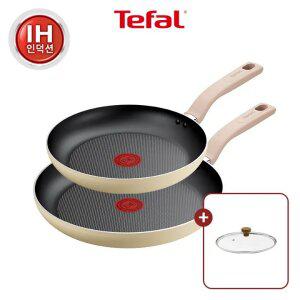 [테팔] 데이지 인덕션 프라이팬 2종(팬24+팬28)(+우드뚜껑28cm)