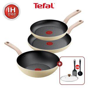 [테팔] 인덕션 데이지 3종(팬24+팬28+웍28)(+우드뚜껑28cm&비앤비뉴 조리도구 랜덤 1개