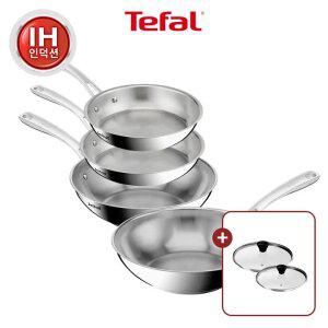 [테팔]인덕션 SS 퍼펙트 레지스트 프라이팬 4종(팬20+팬24+팬28+볶음팬28)(+레온 유리