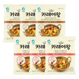 청정원 카레여왕 (분말) 마늘양파, 108g, 3개 + 애플앤허니, 108g, 3개