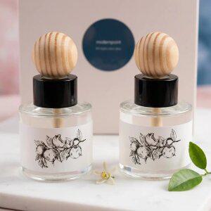 모던포인트 차량용 방향제 더블 구성 디퓨저 탈취제 논슬립패드 우드 볼