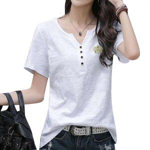 여성티셔츠 브이넥팃츠 라인이 예쁘고 시원한 티 55-100 4XL 토베나 S158T 크라운 티셔