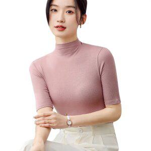 여성 반폴라티 솔리드티 여성반팔티셔츠  신축성이 좋은 폴라티 44 - 77 XXL 토베나 S