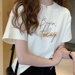 여성티셔츠 여성반팔티셔츠 여름티셔츠  심플한 디자인  토베나   S137T 텍스트 면티셔