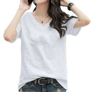 여성티셔츠 기본브이넥티셔츠 탄탄한 면이 좋은 여성반팔티셔츠 55 - 99 3XL 토베니 S