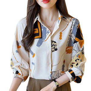 여성블라우스 나염블라우스 착용감이 좋은 고급 블라우스 55 - 99 XXL 토베나 S265S 나