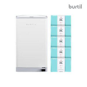 버틸 탈취 휴지통 쓰레기통 28L+리필5개 기저귀 화장실 냄새차단 밀폐 종량제