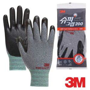 3M 슈퍼그립 200 작업용 장갑 안전 코팅 다목적용 10컬레