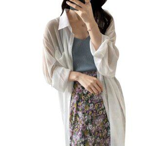 여성블라우스 여성롱블라우스 햇빛차단블라우스 55-99 XL 토베나 S243S 롱블라우스