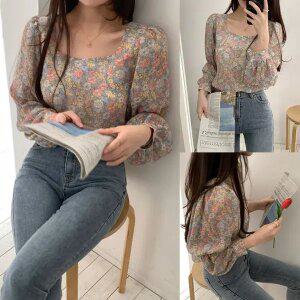 44-88   S151S 꽃나염블라우스 품질 매우 우수한 상품