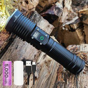 비센드 BS-T80 고휘도 LED 후레쉬 손전등 충전식 5000mAh 충전지포함