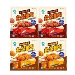 청정원 순살바삭 허니간장치킨 300g + 리얼레드치킨 300g 각2개 (총 4개)