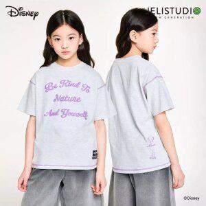 [디즈니]미키와 친구들 레터링배색반팔티셔츠