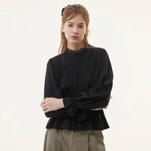 레이스 넥 스모크 블라우스 PQ3WB963