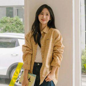 [JUST BETTER] 코지체크 베러자수 루즈핏 셔츠