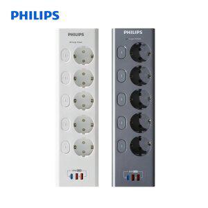 필립스 멀티탭 고용량 과부하차단 서지보호 USB 맥스플러스 5구 2M