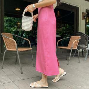 [시크릿라벨]  컬러썸머트위드롱스커트