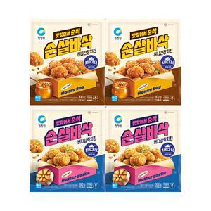청정원 순살바삭치킨 300g, 4개 (허니간장 2개 + 버터갈릭 2개)