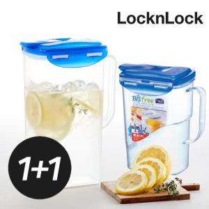 락앤락 비스프리 손잡이 물병 2개세트 트라이탄/스텐/유리/ 2리터/1리터물통 냉장고 1