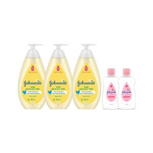 존슨즈 탑투토 바스 500ml, 3개 + 증정(베이비오일 125ml, 2개)