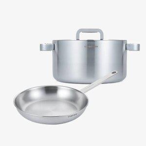 쉐프윈 통5중 316 팬냄비세트 (후라이팬 24cm+양수냄비 24cm)