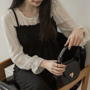 [하객룩/데이트룩] 레이어드 스모크 블라우스