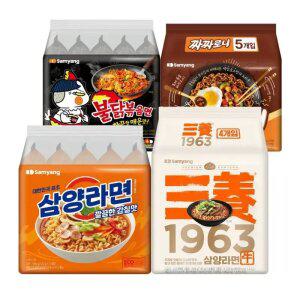 삼양라면 오리지널 5입 + 짜짜로니 5입 + 불닭볶음면 5입 + 1963 라면 4입