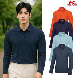 콜핑 2301TK428M 멜란지 하이쿨 기능성 남성 등산 PK 카라 긴팔 티셔츠