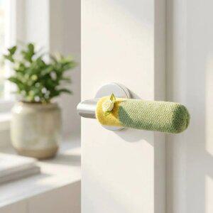 리빙스토리 니트 방문손잡이커버 4P 문고리커버 미끄럼 정전기방지 일자형 방문 문콕방