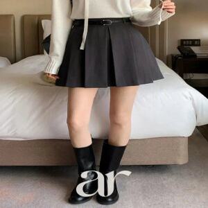 (봄버전/SXL/벨트세트) 디토 바지안감 주름 미니 스커트 sk6665