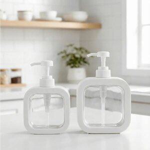 리빙스토리 [1개 + 1개] 샴푸 디스펜서 업소 호텔 세제통 샴푸통 핸드워시 리필 공병