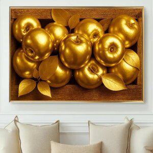 황금 사과 나무상자 풍수 집들이 개업 선물 거실 주방 인테리어 캔버스액자
