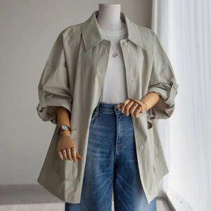 (안나앤플러스) 에란 롤업 셔츠 자켓[자켓ECZ69] 빅사이즈