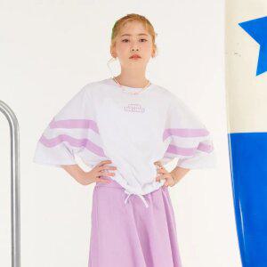 [오션스카이] [2color] 여아 배색 가오리 반팔티