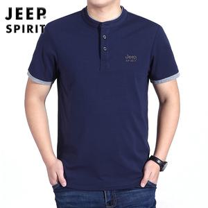 JEEP SPIRIT 남성 반팔 코튼 라운드넥 라지 사이즈 루즈 캐주얼 반팔 티셔츠