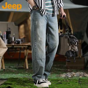 JEEP 남성 스트레이트 데님팬츠 여름 얇은 레트로 청바지