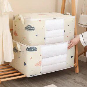 하트 구름 대용량 이불보관 대형 정리 보관함 옷장 패딩정리함 수납 보관팩 리빙박스