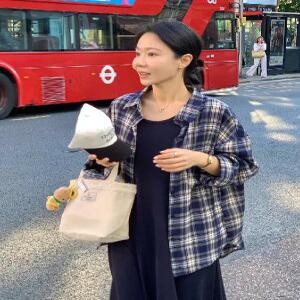 버킹 체크 루즈핏 셔츠 (one color)