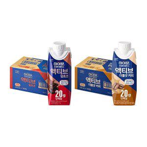 하이뮨 프로틴 액티브 딥초코, 250ml, 18개, 1개 + 더블샷 커피, 250ml, 18개, 1개