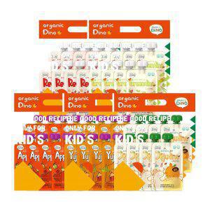 [오가닉디노]유기농 무첨가 어린이 과채주스5종 40팩(사과,감귤,딸기,청포도,유자)