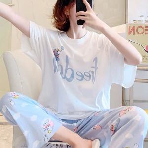 쉬블림로브 (반팔+긴바지) 여성 코끼리 캐릭터 귀여운 꿀잠 홈웨어 파자마 잠옷 세트
