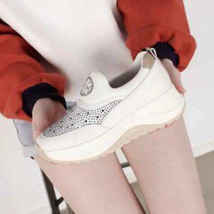 콜크 여성 슬립온 밴딩 경량 어글리 플랫폼 5cm 통굽 키높이 여자 단화